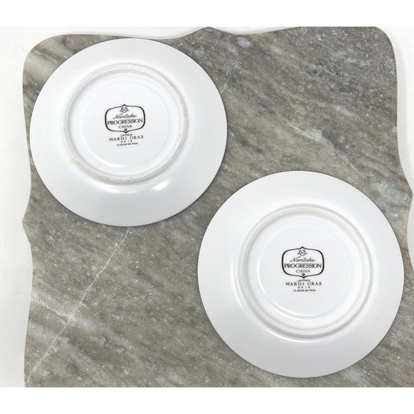 Mid Century Modern Noritake Mardi Gras Saucer Set of 2 MCM Vintage 9019 - Picture 2 of 3